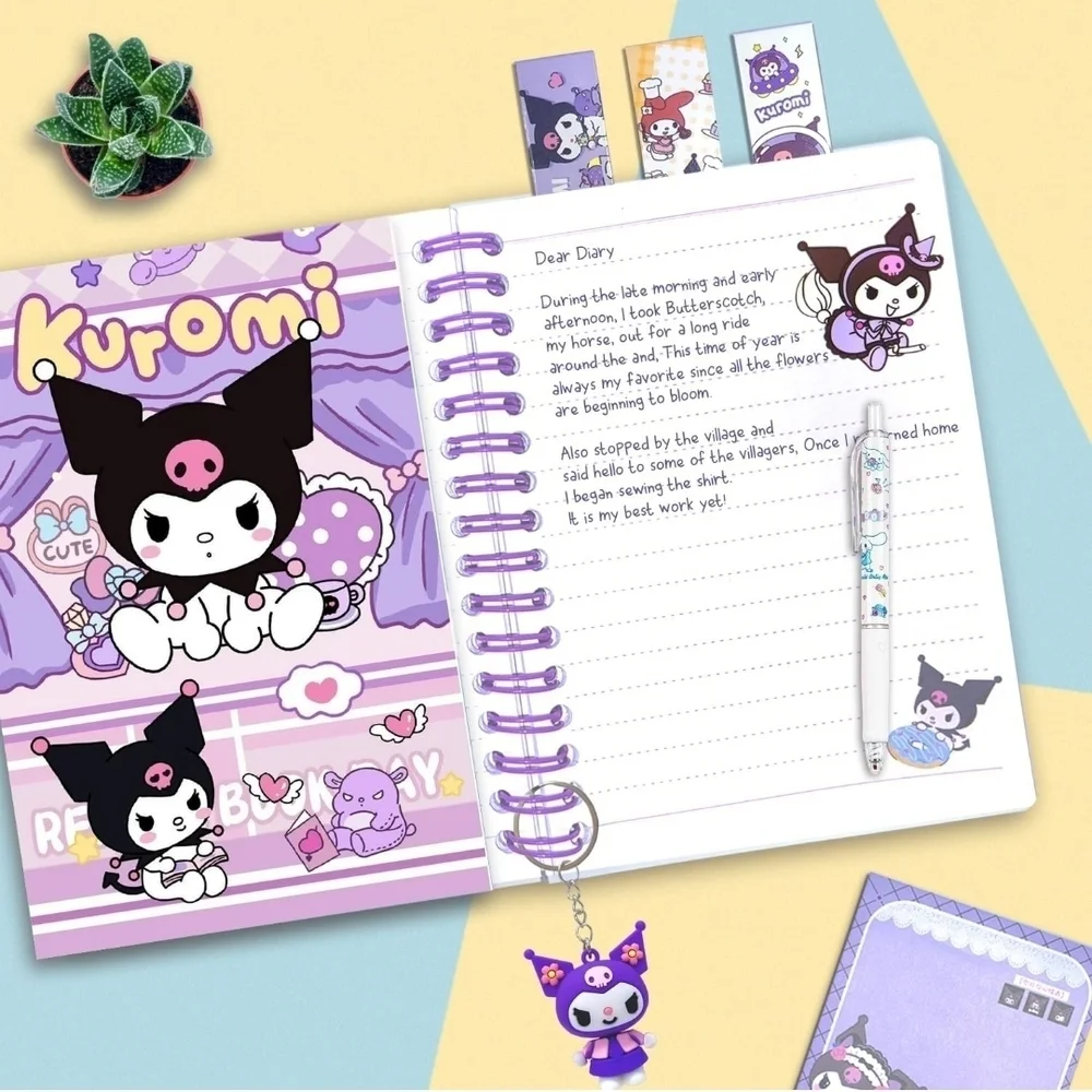 Purple Cartoon Character Accessories Set Kuromi Sanrio